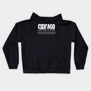 Chicago Windy City Skyline And Reflection Kids Hoodie